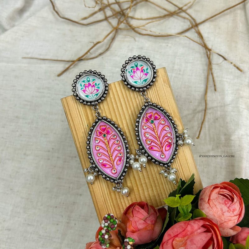 Ethnic Hand crafted Tanjore Art Danglers - Image 2