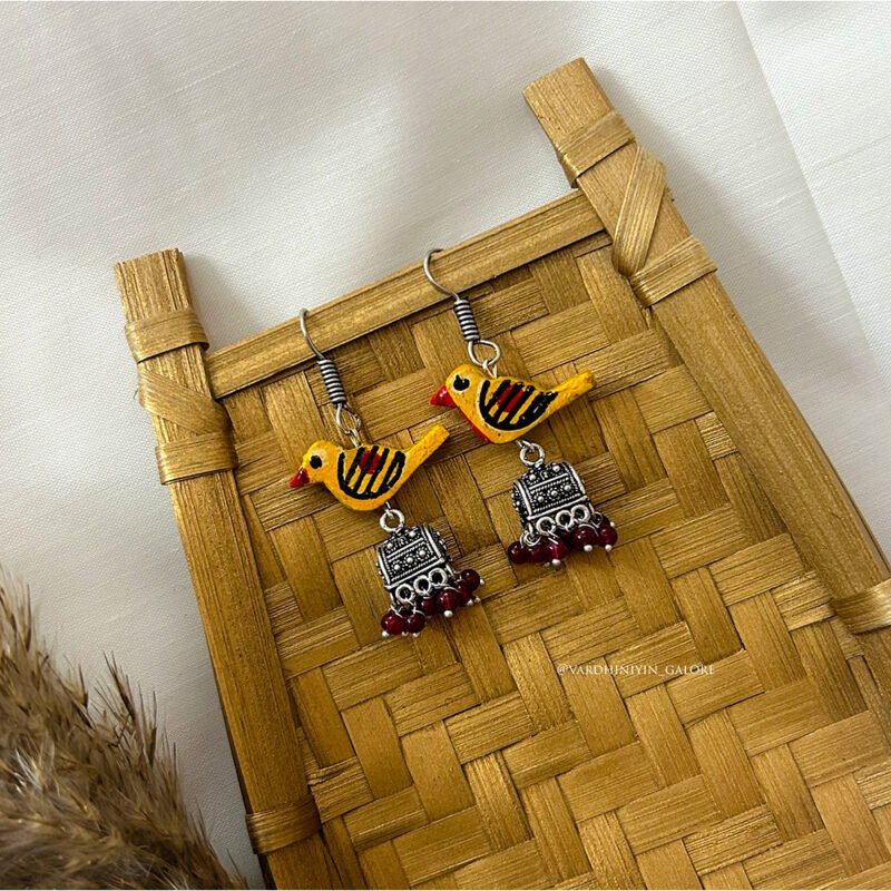Handmade Bird Howdah Jhumkas - Image 5