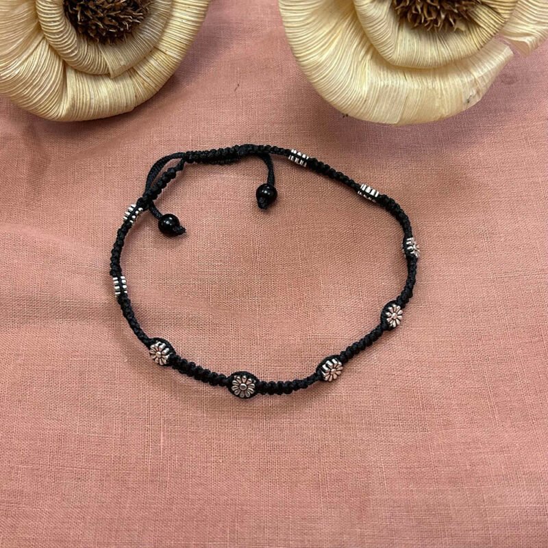 Black Thread Cord Anklets - Image 2