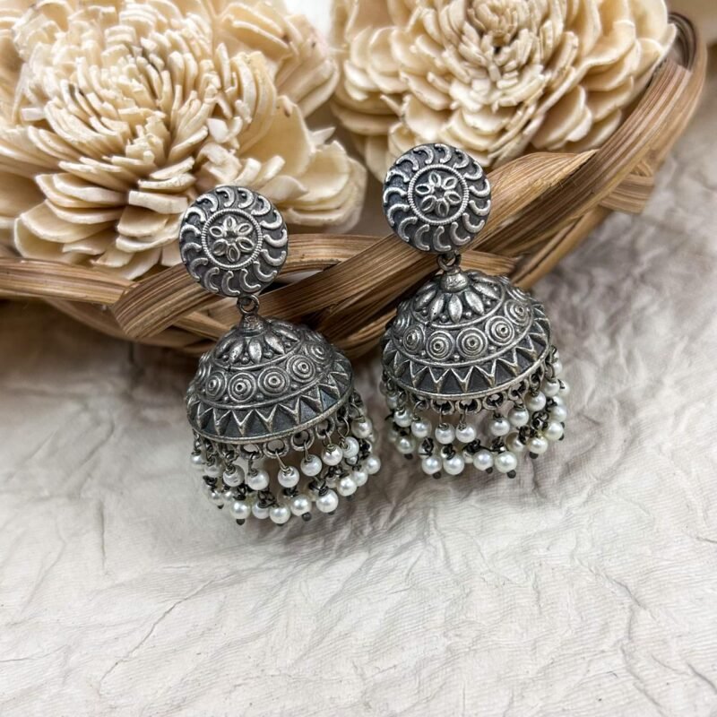 Chakra Silverlookalike Jhumkas