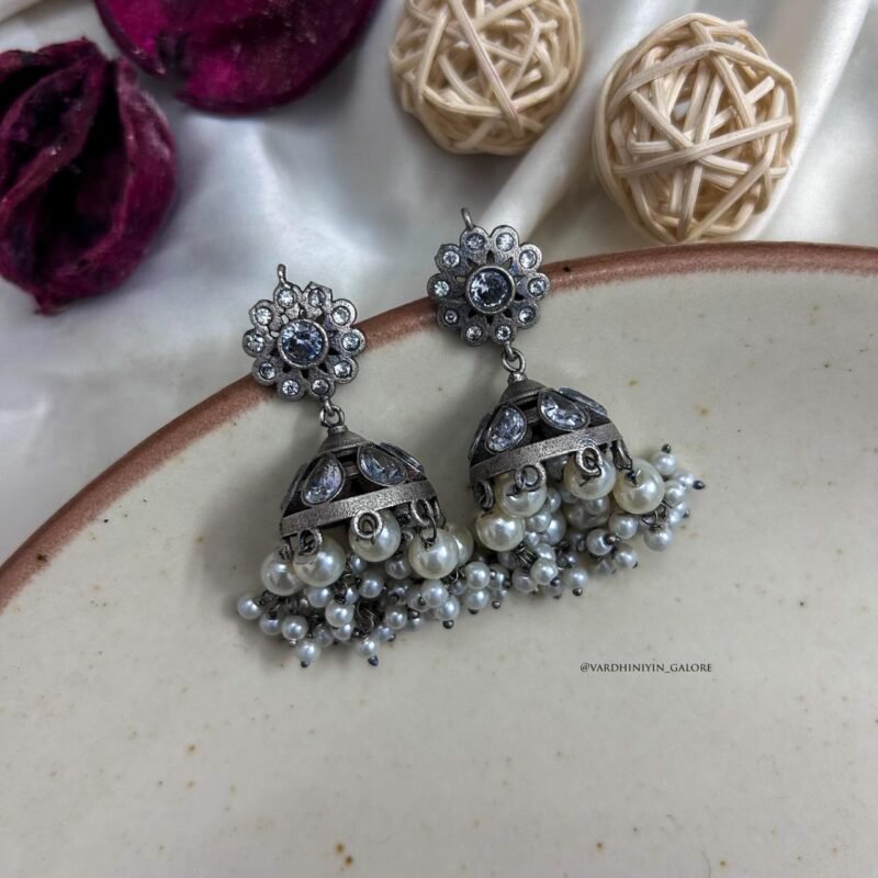 Amara Silverlookalike Jhumkas