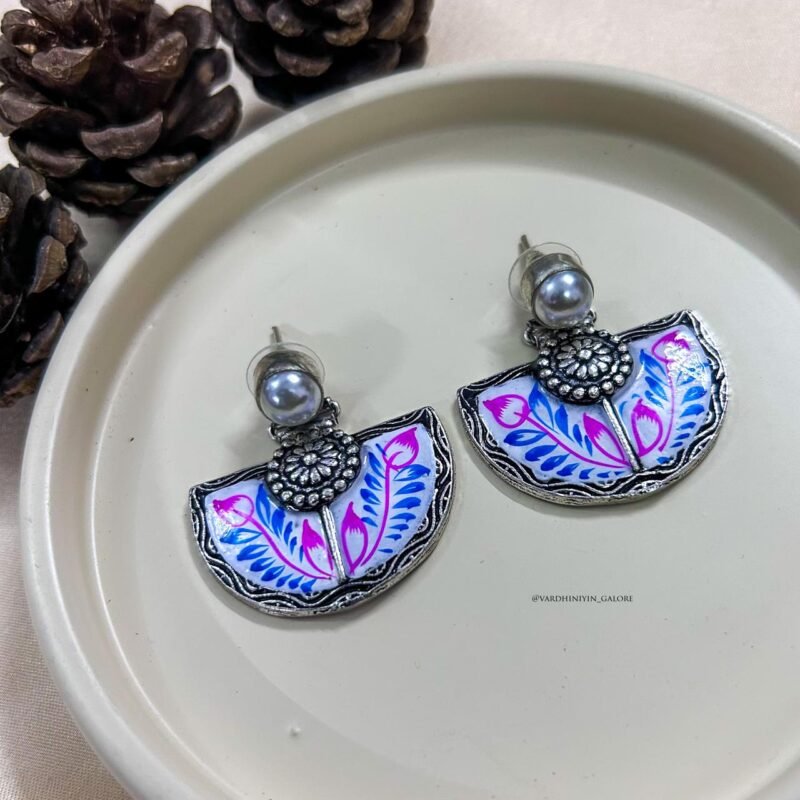 Anoushka Ethnic Handpainted Danglers - Image 3