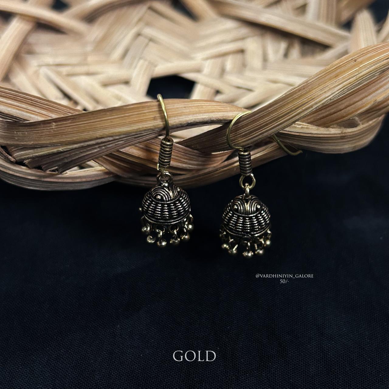 Dailywear Hanging Jhumkas_Gold