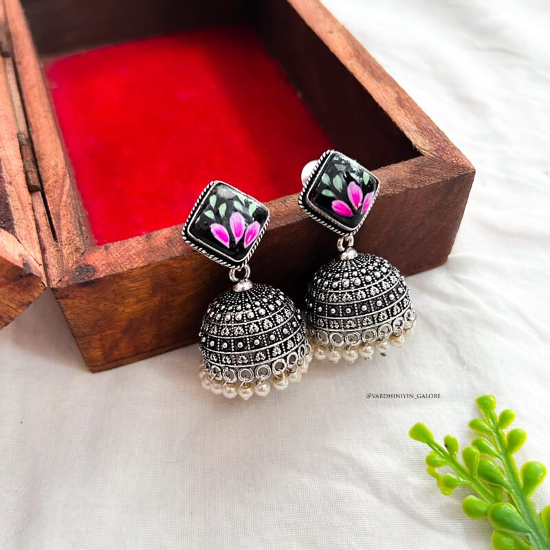 Riddhi Handpainted Jhumkas - Image 2