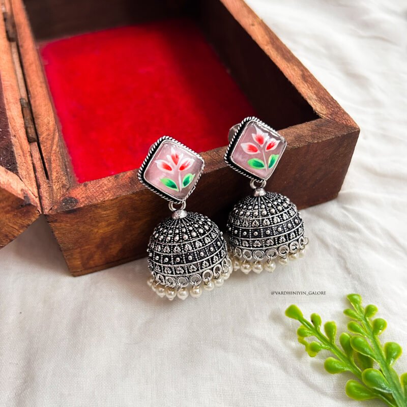 Riddhi Handpainted Jhumkas - Image 3