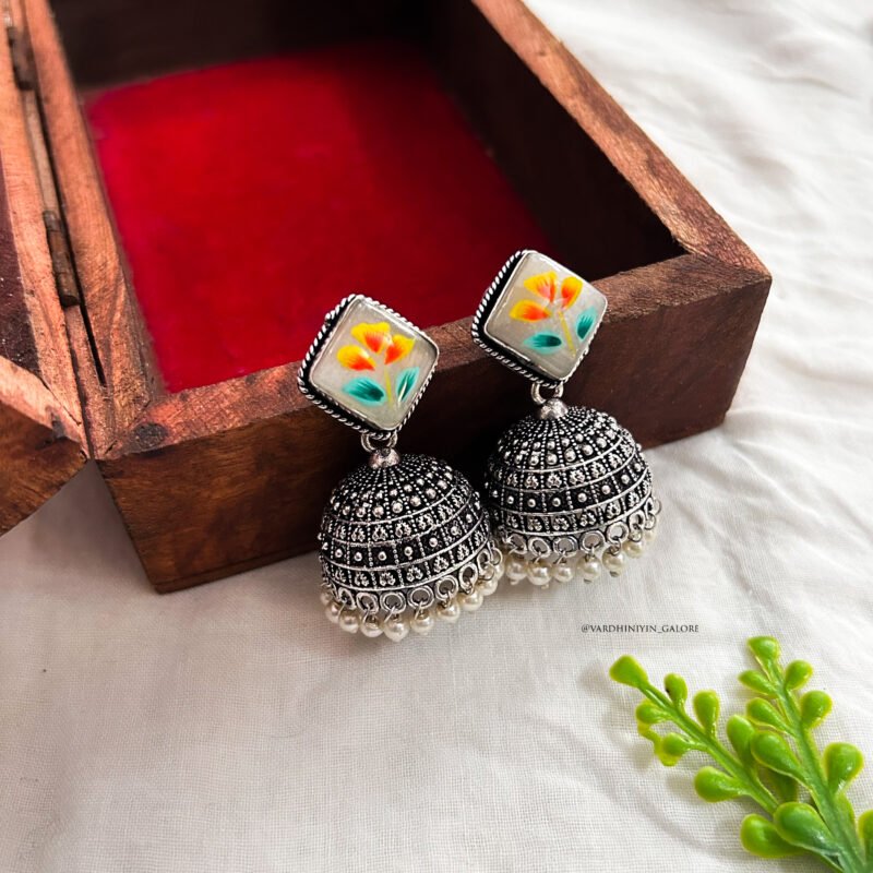 Riddhi Handpainted Jhumkas - Image 4