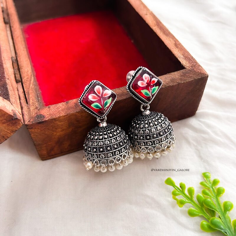 Riddhi Handpainted Jhumkas - Image 5