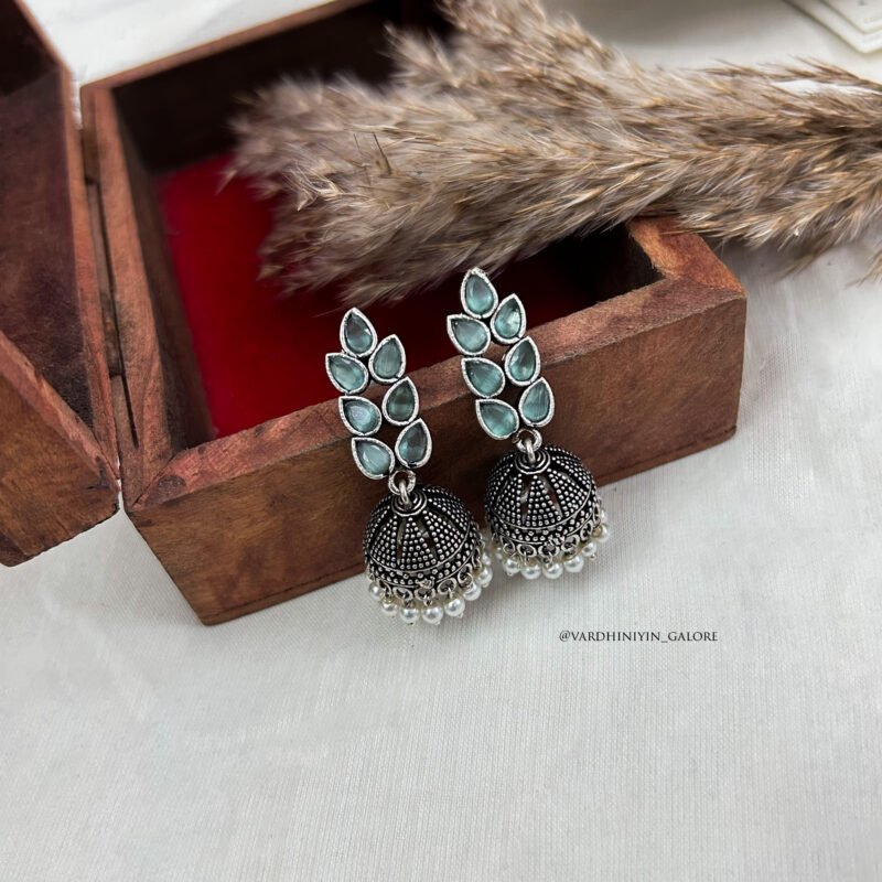Pranvi Leaf Jhumkas - Image 3
