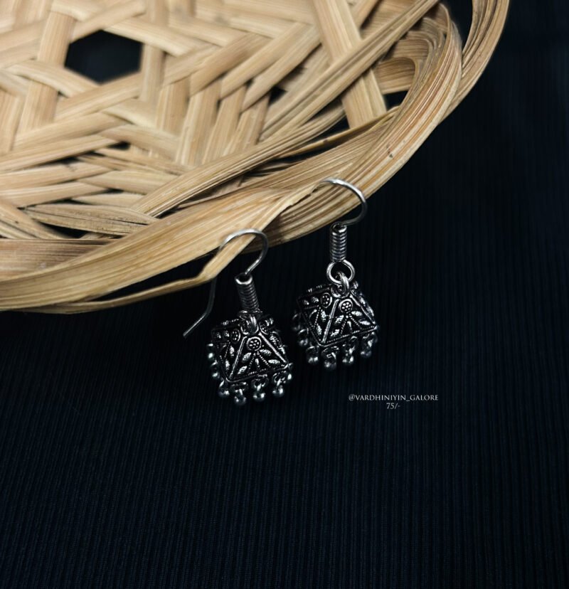 Hook Jhumkas - Silver