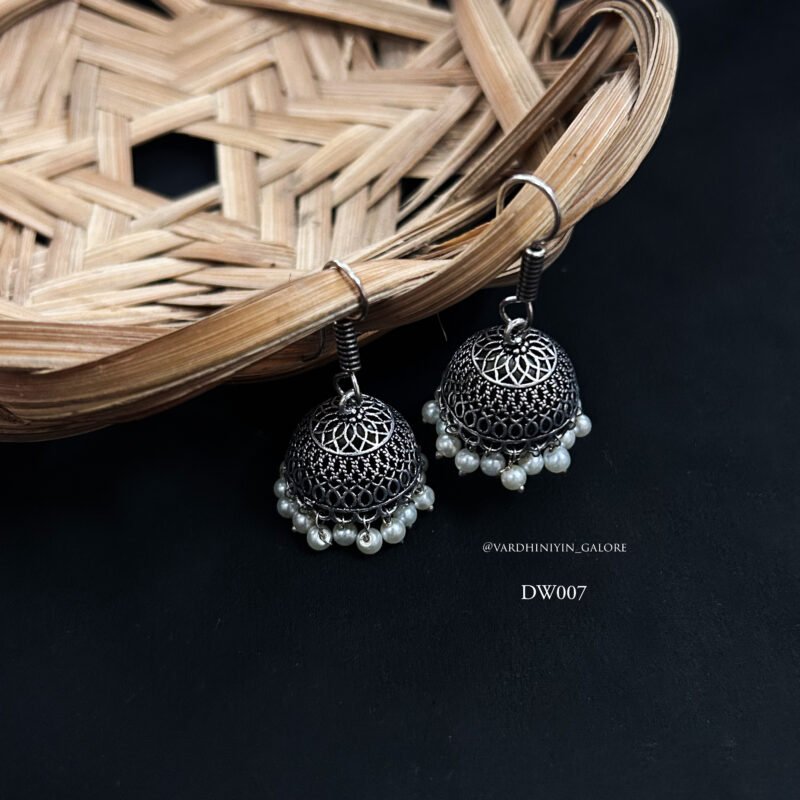 Hook Jhumkas - Silver