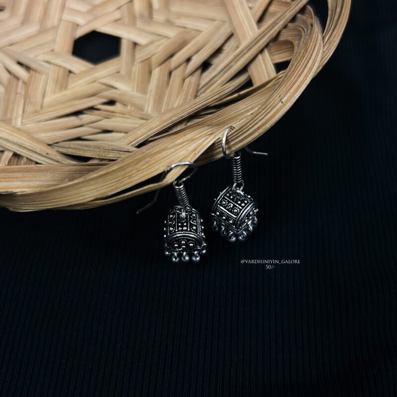 Hook Jhumkas - Silver