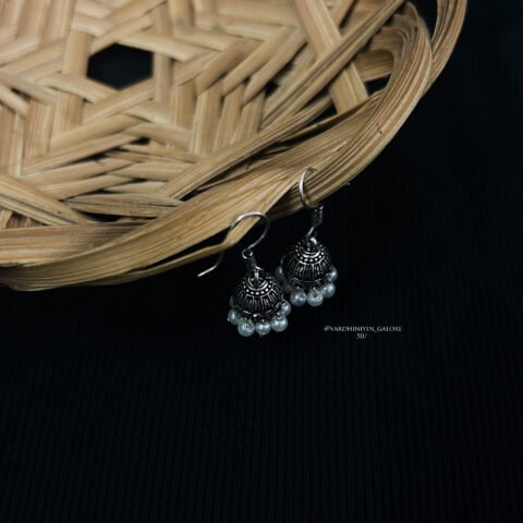 Hook Jhumkas - Silver