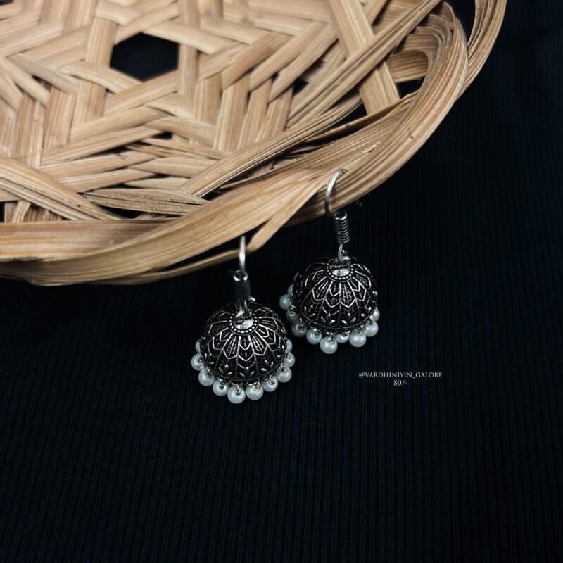 Hook Jhumkas - Silver