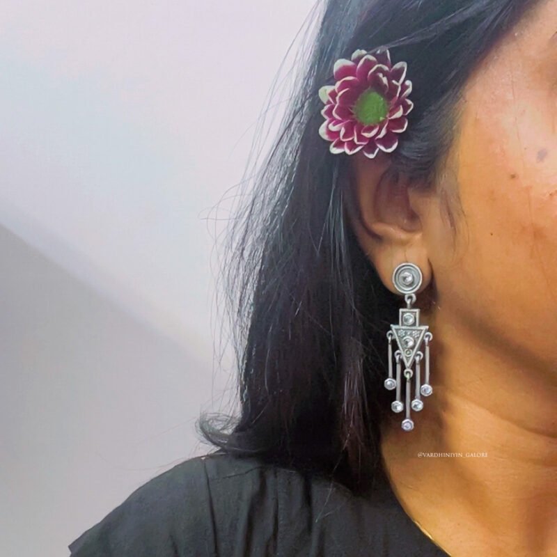 Chaitali Silverlookalike Danglers - Image 3