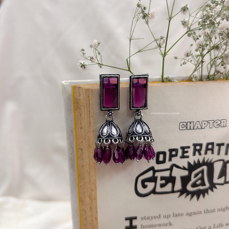 Tikki Rectangular Jhumkas - Image 4