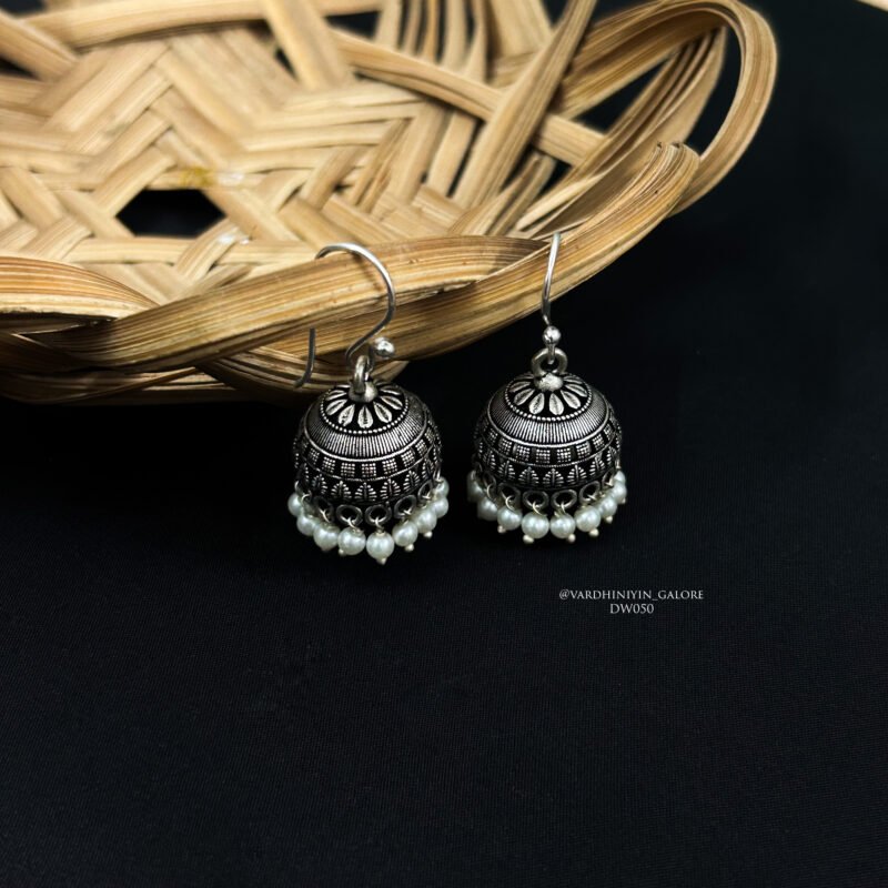 Hook Jhumkas - Silver