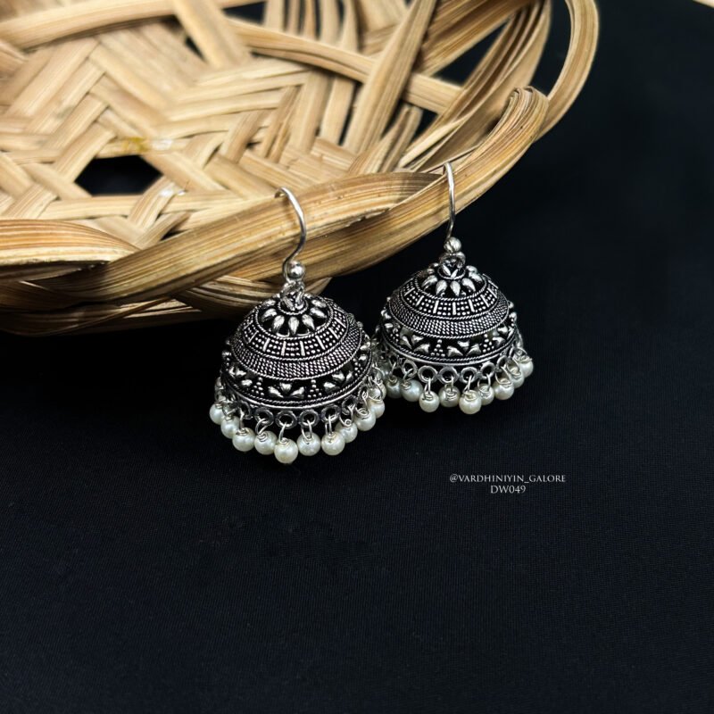 Hook Jhumkas - Silver