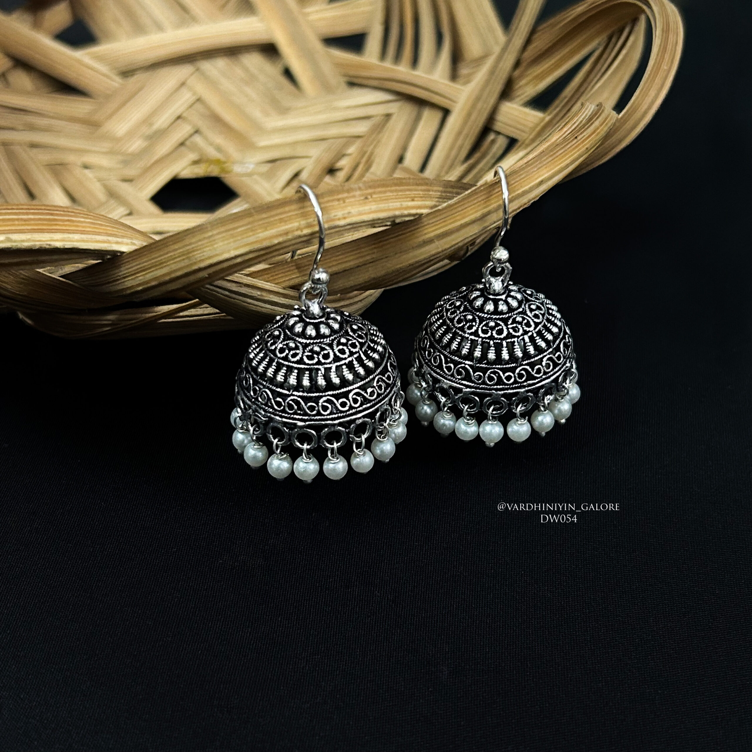 Hook Jhumkas - Silver