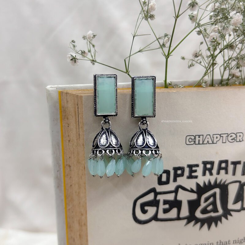 Tikki Rectangular Jhumkas - Image 9