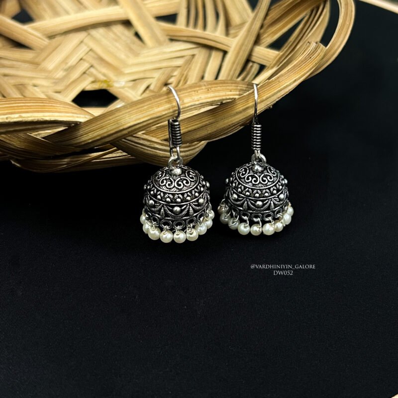 Hook Jhumkas - Silver