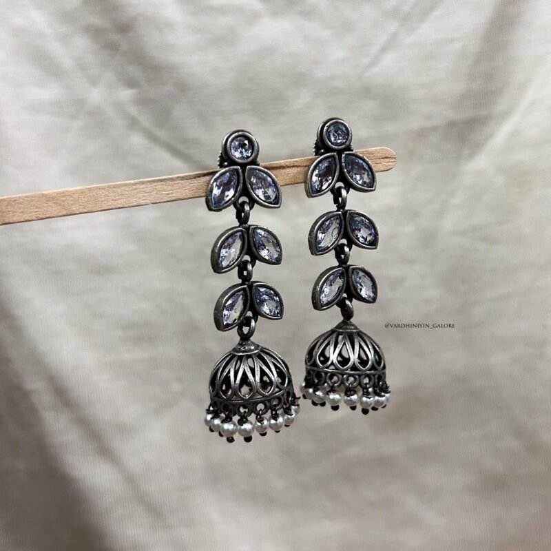 Shistii Silverlookalike Layer Jhumkas - Image 2