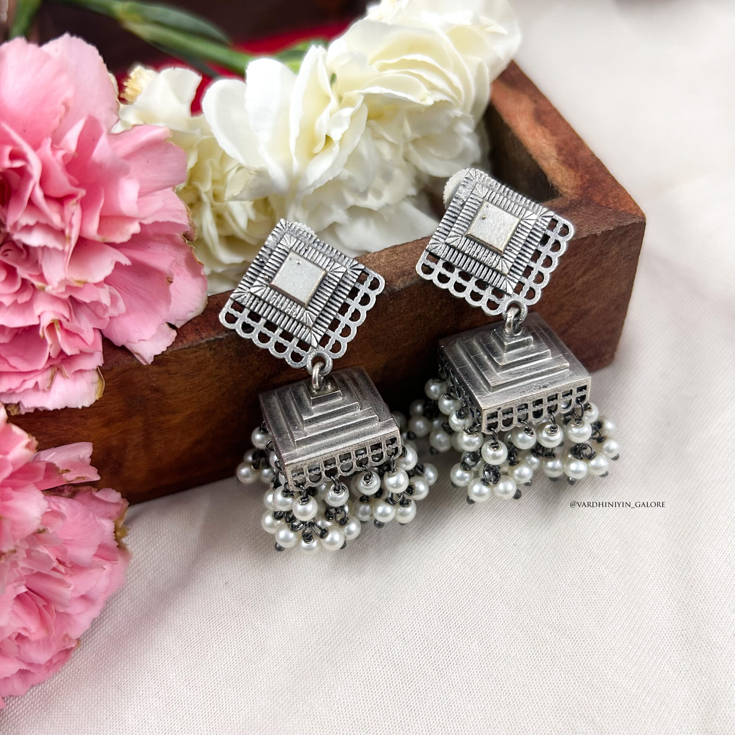 Ivara Silverlookalike Jhumkas