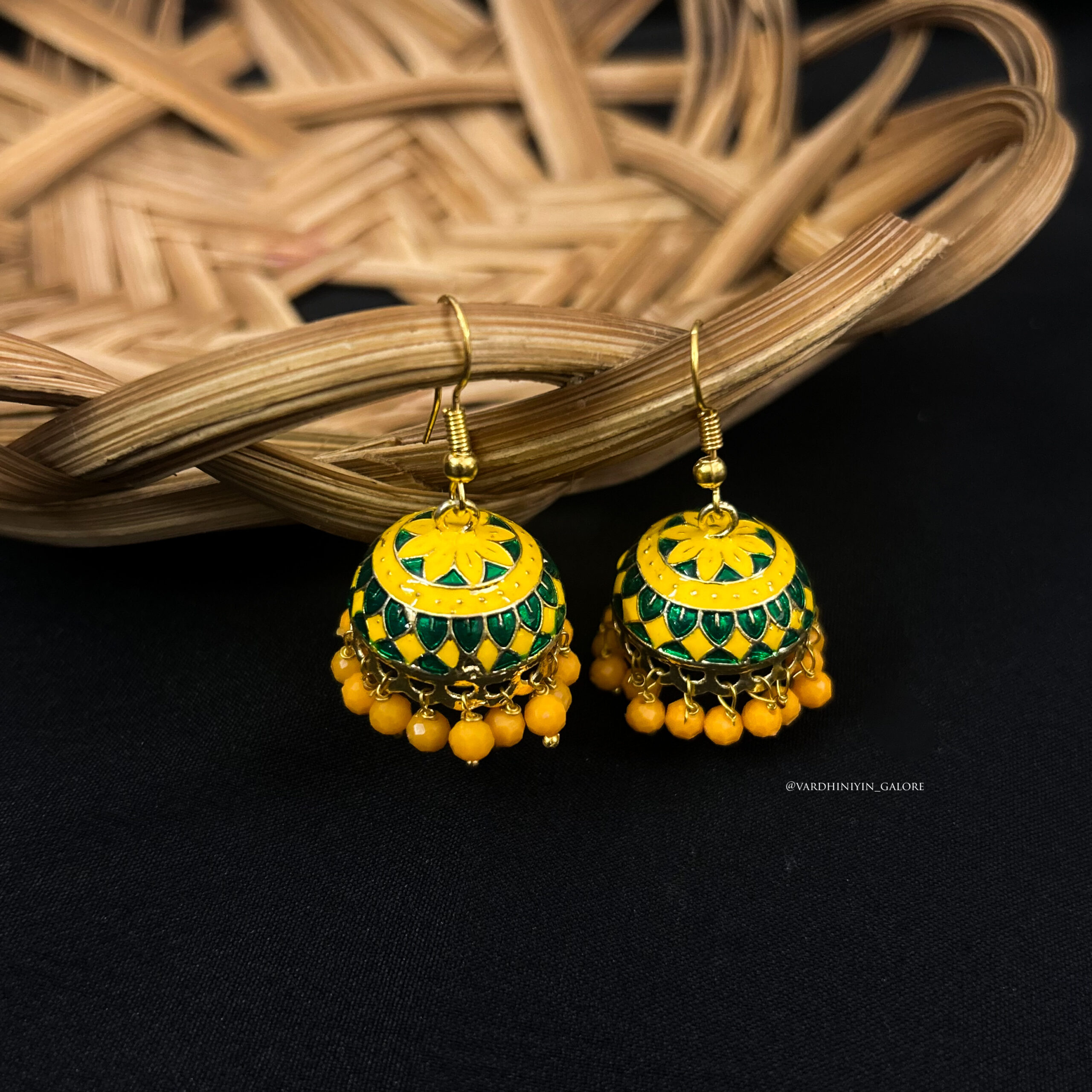 Meenakari Arc Medium Jhumkas