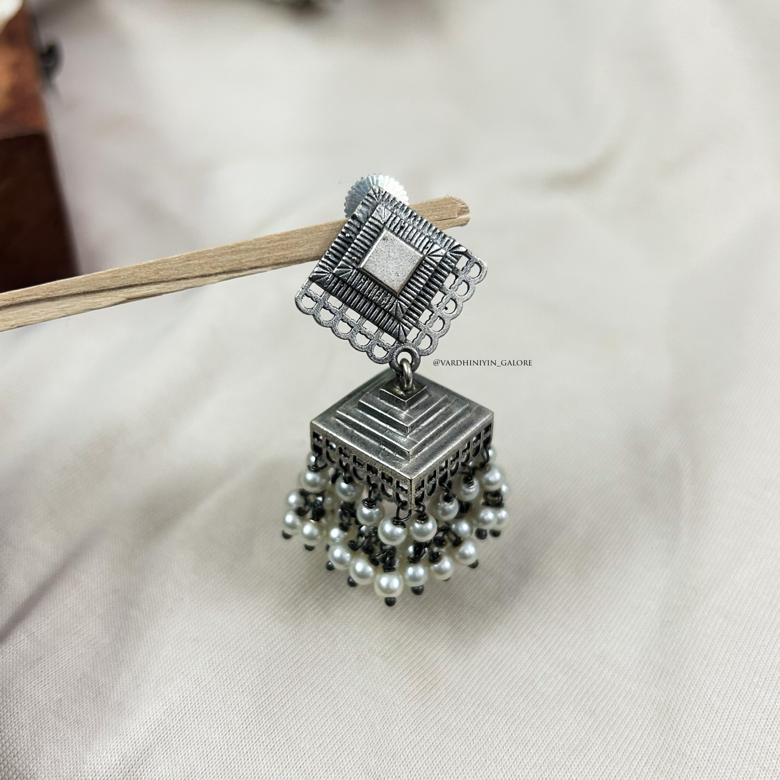 Ivara Silverlookalike Jhumkas - Image 2