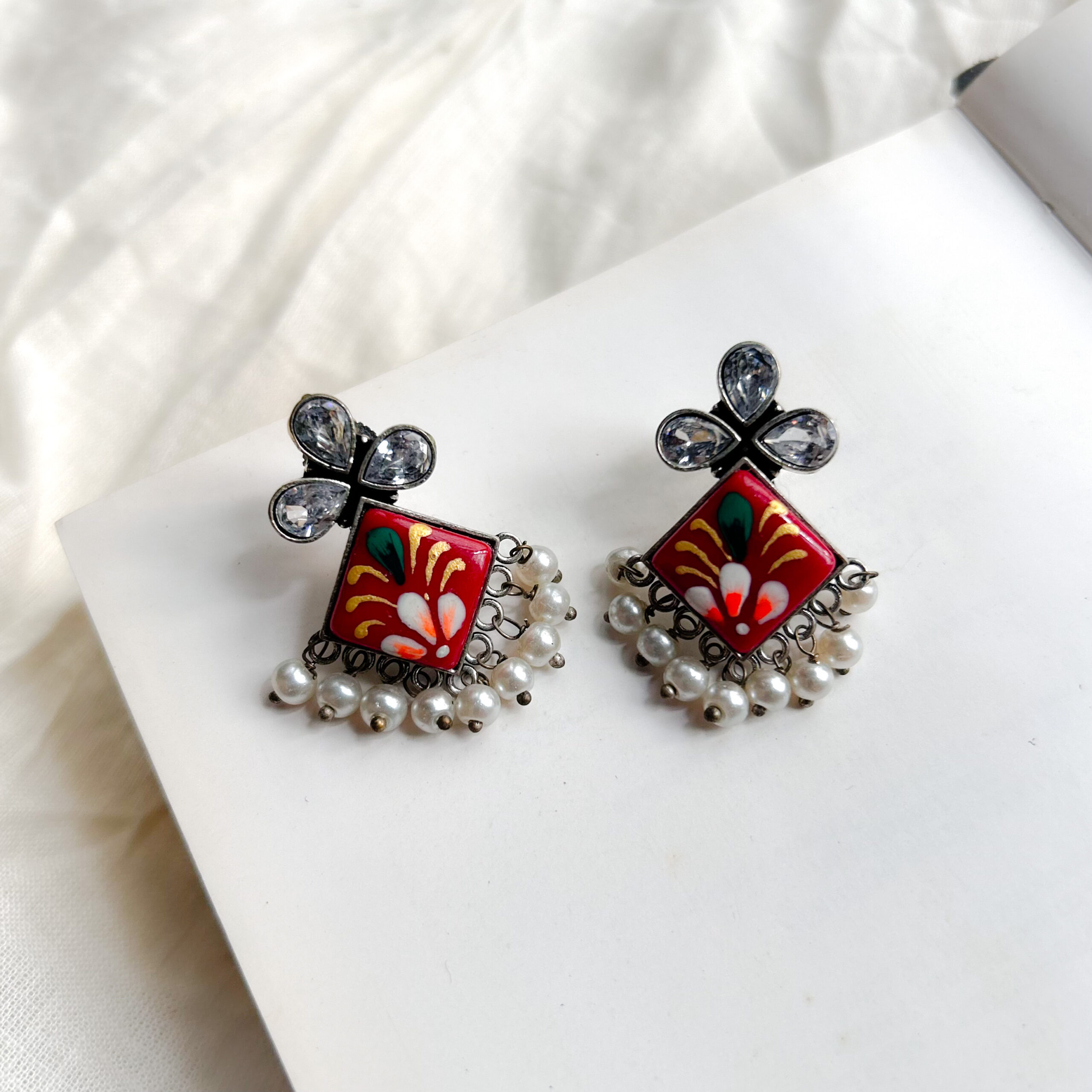 Heer Moti Handpainted Studs