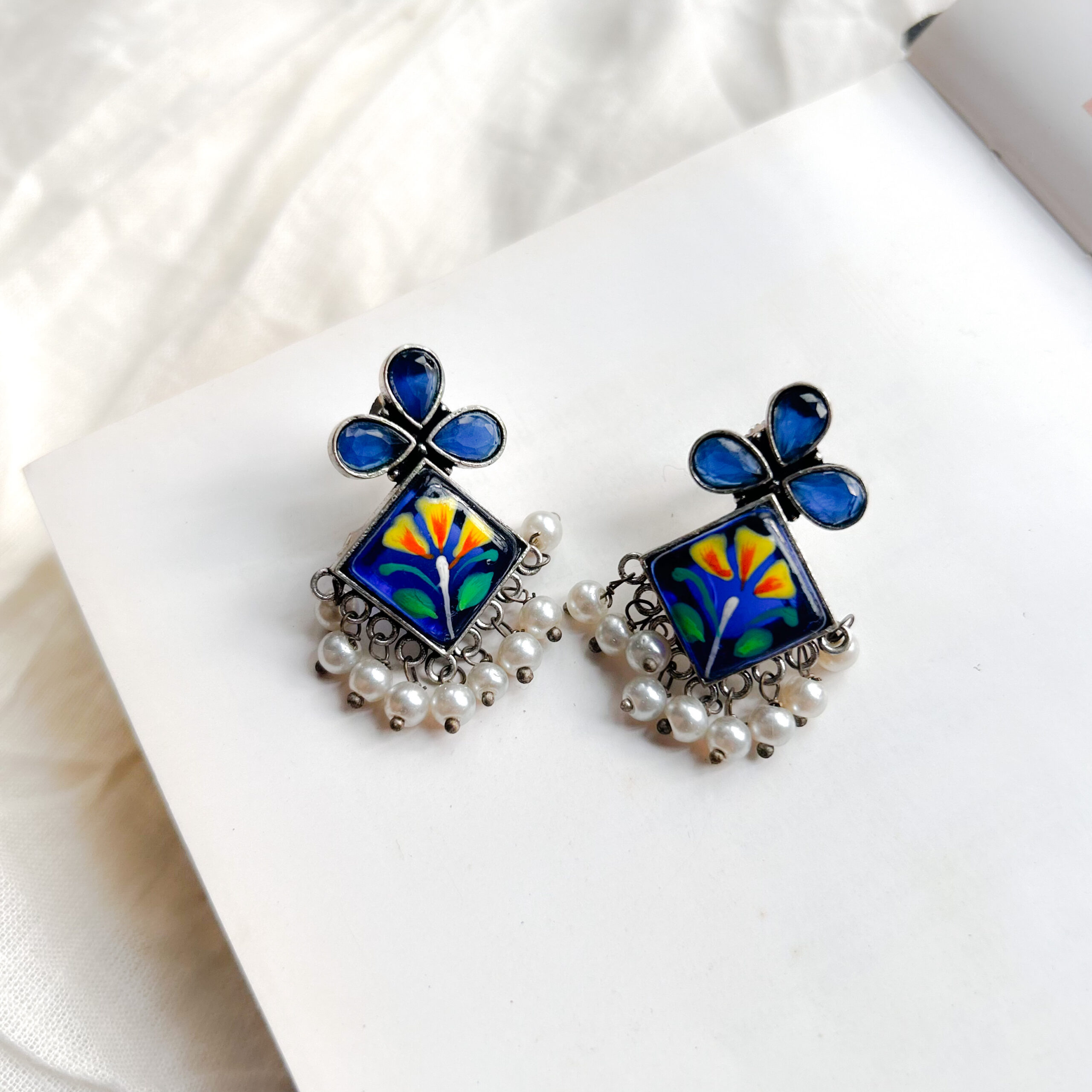 Heer Moti Handpainted Studs - Image 4