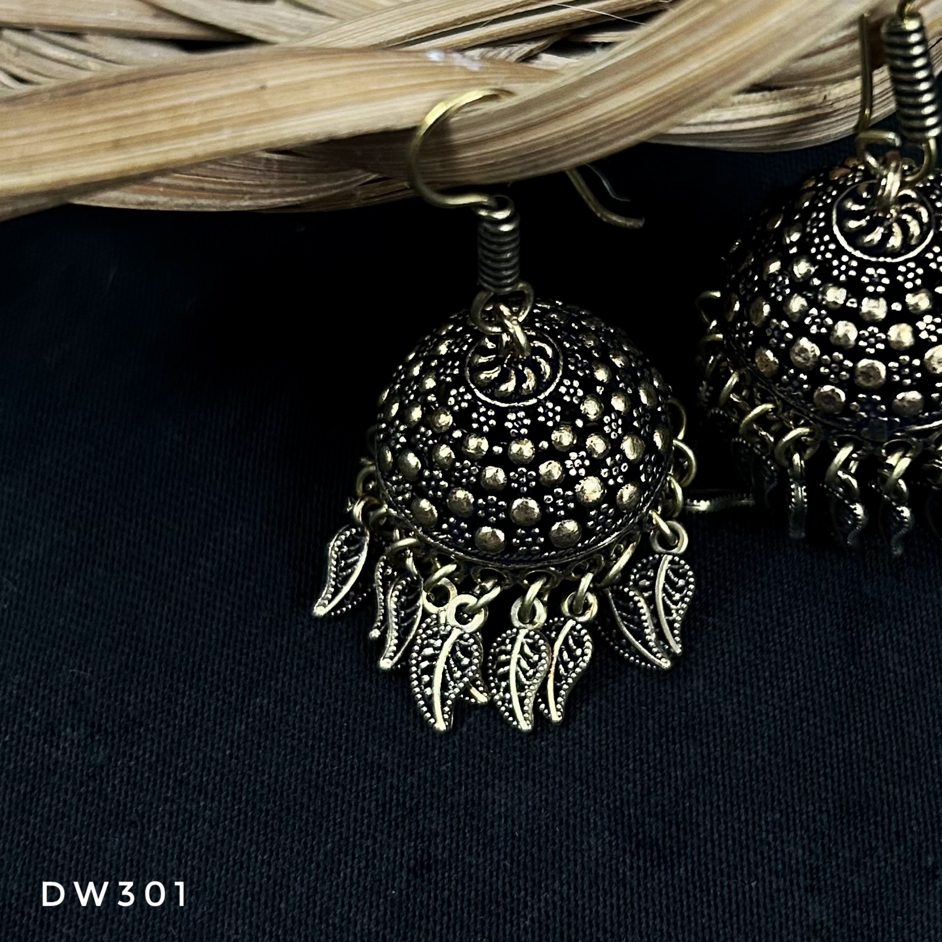 Dailywear Antique Gold Jhumki - Image 2