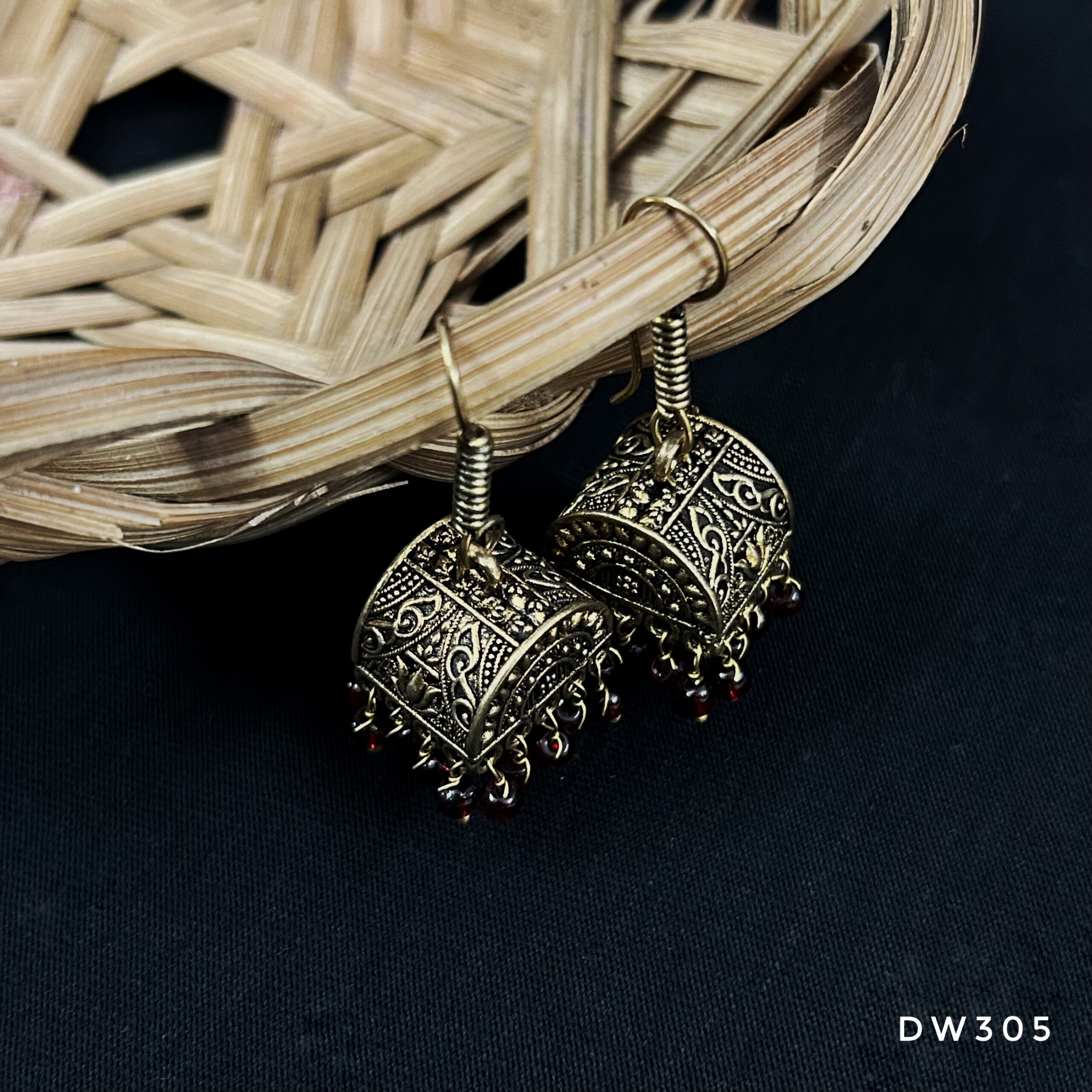 Dailywear Antique Gold Jhumki - Image 4