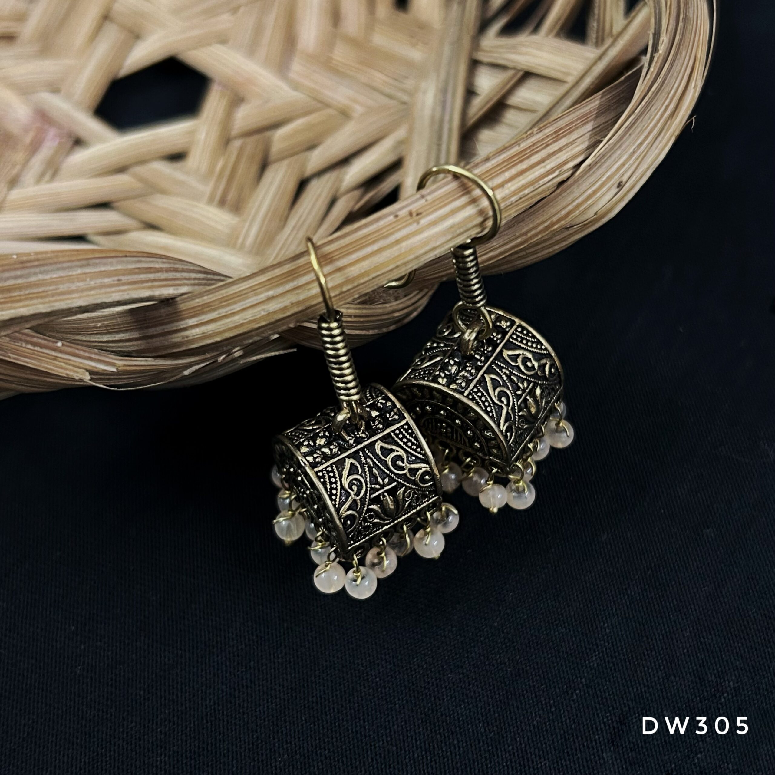Dailywear Antique Gold Jhumki - Image 5