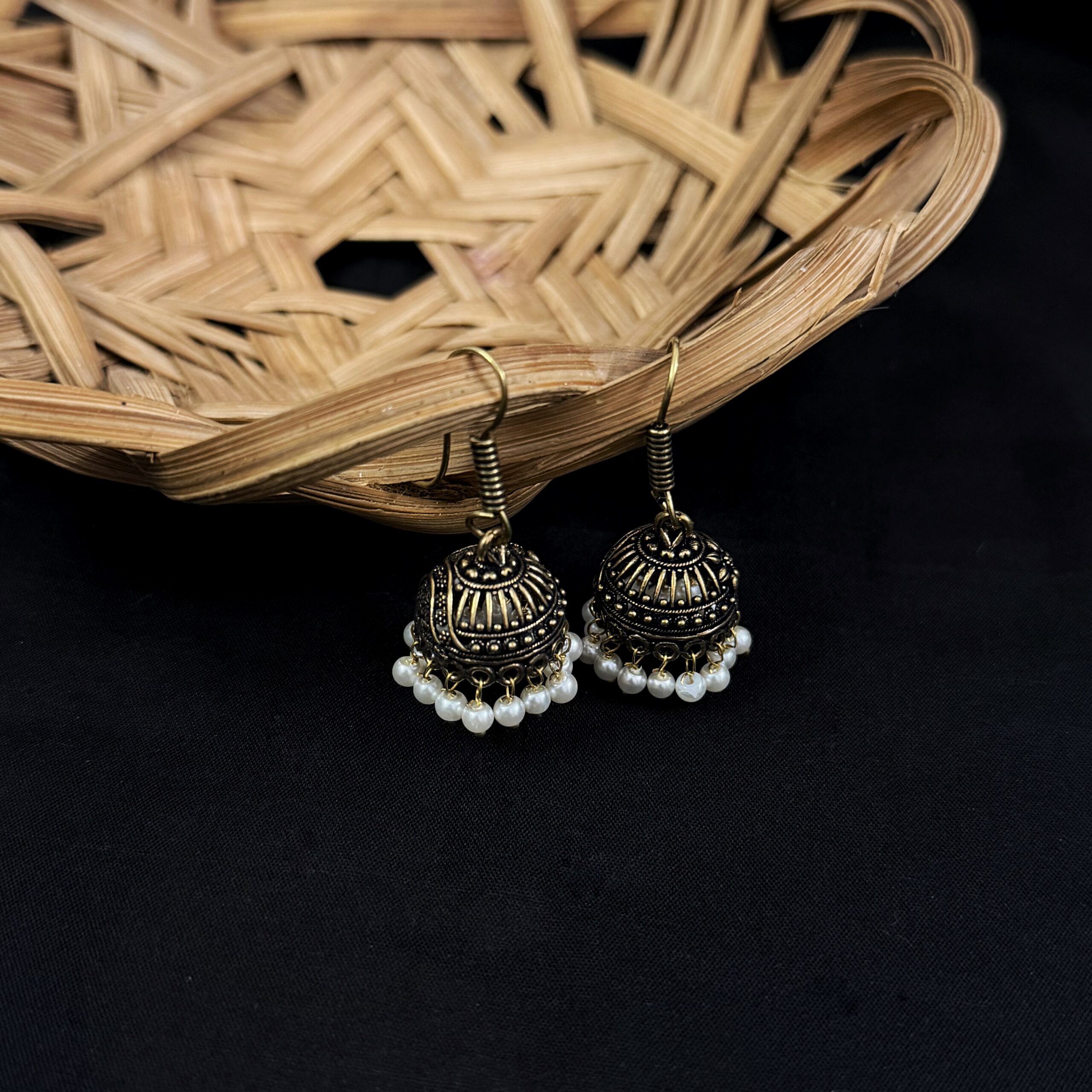 Daily wear Antique Gold Jhumkas