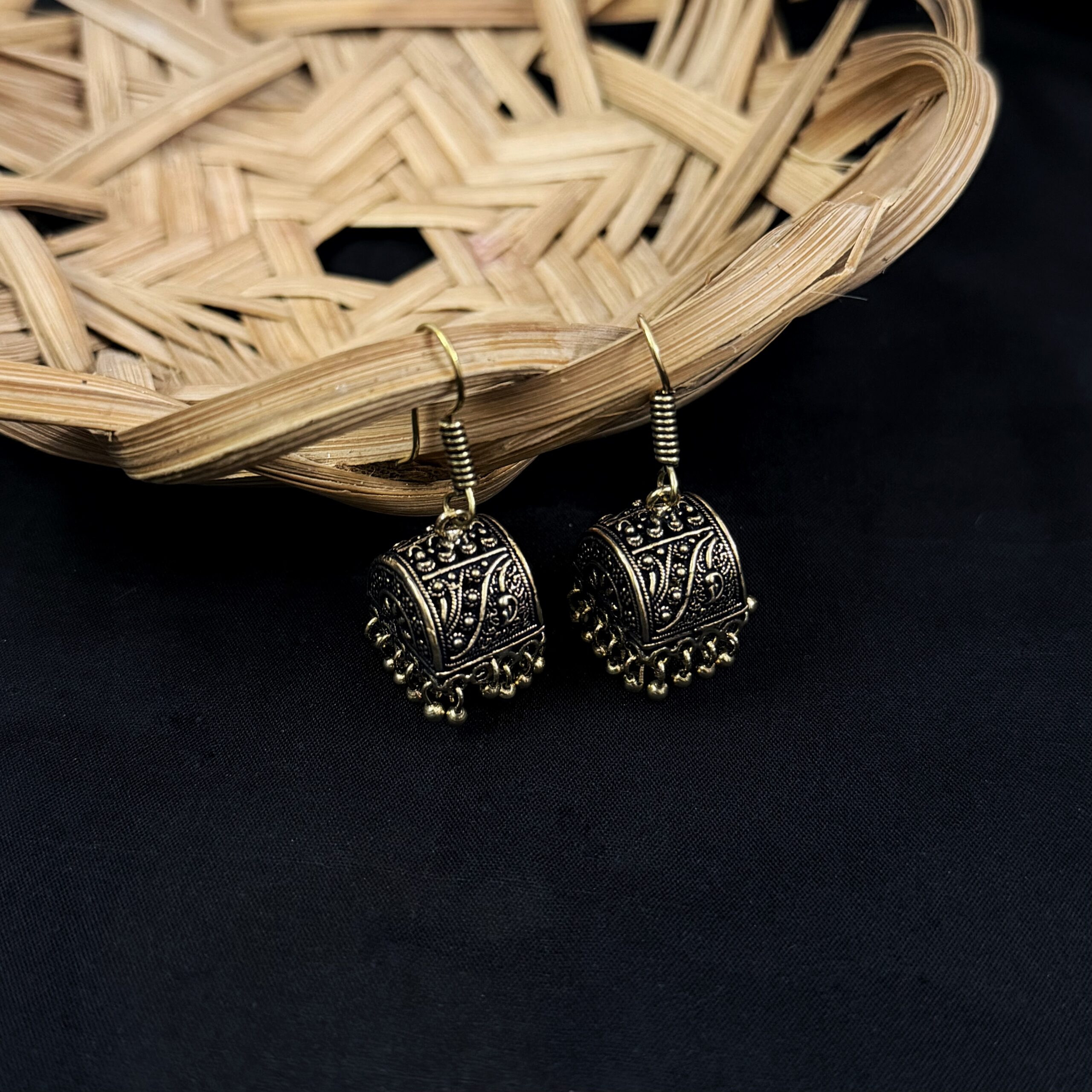 Daily wear Antique Gold Jhumkas