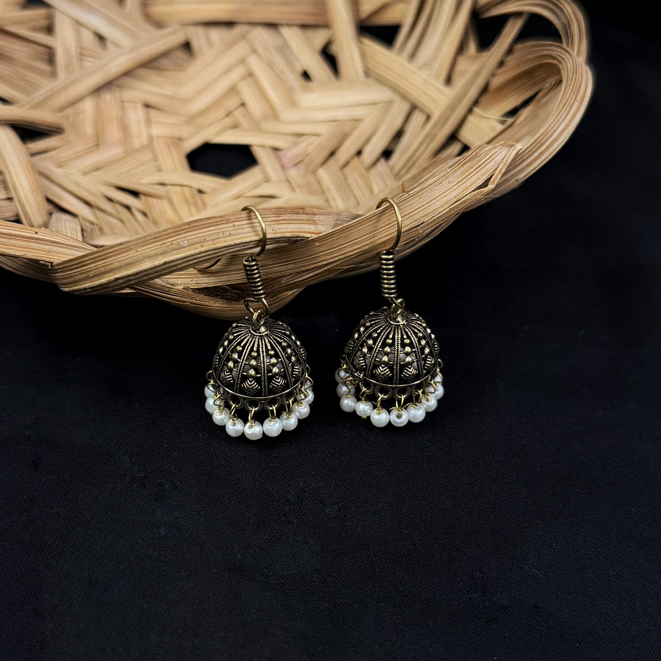Daily wear Antique Gold Jhumkas