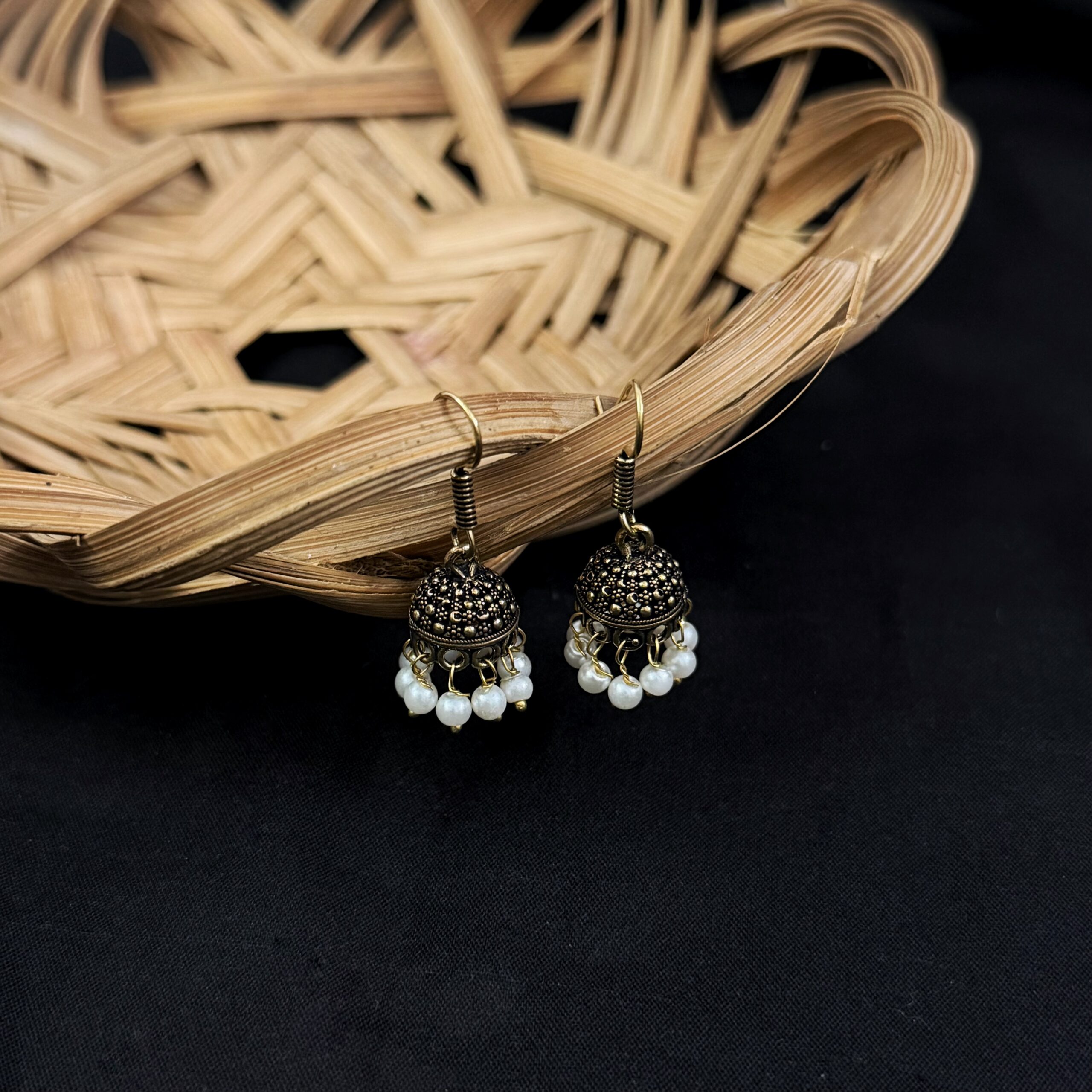 Daily wear Antique Gold Jhumkas