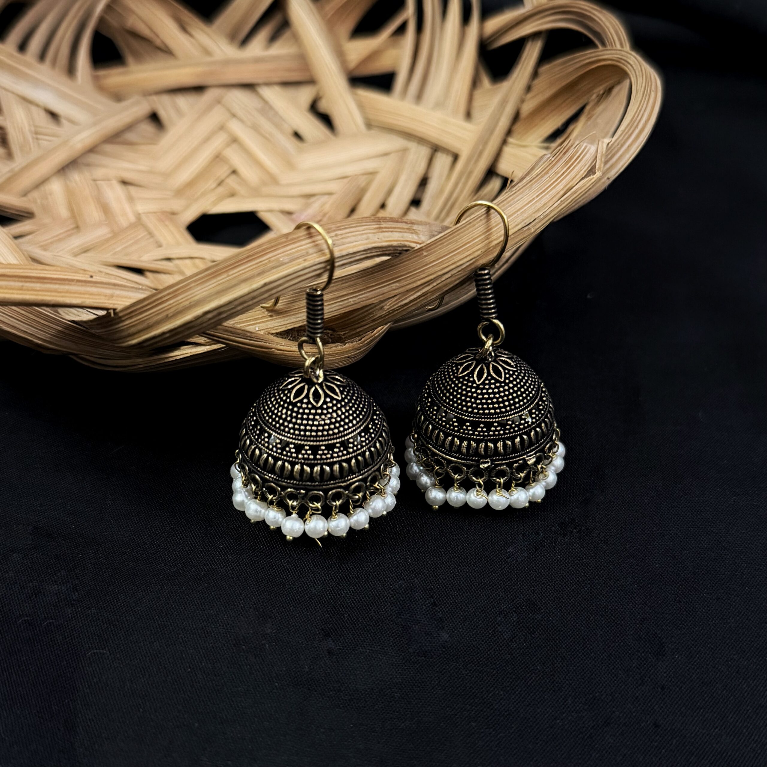 Daily wear Antique Gold Jhumkas