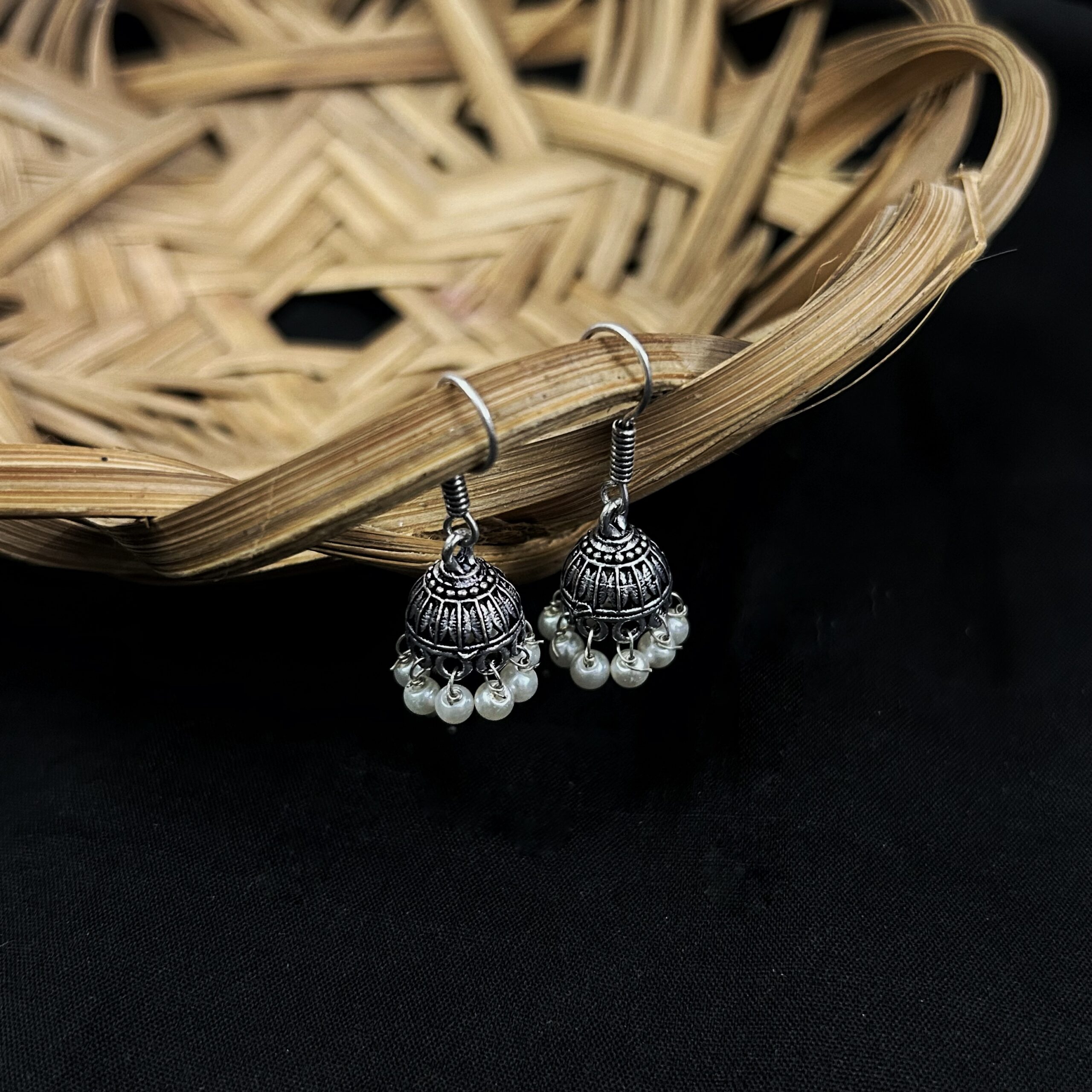 Daily wear Silver Jhumkas