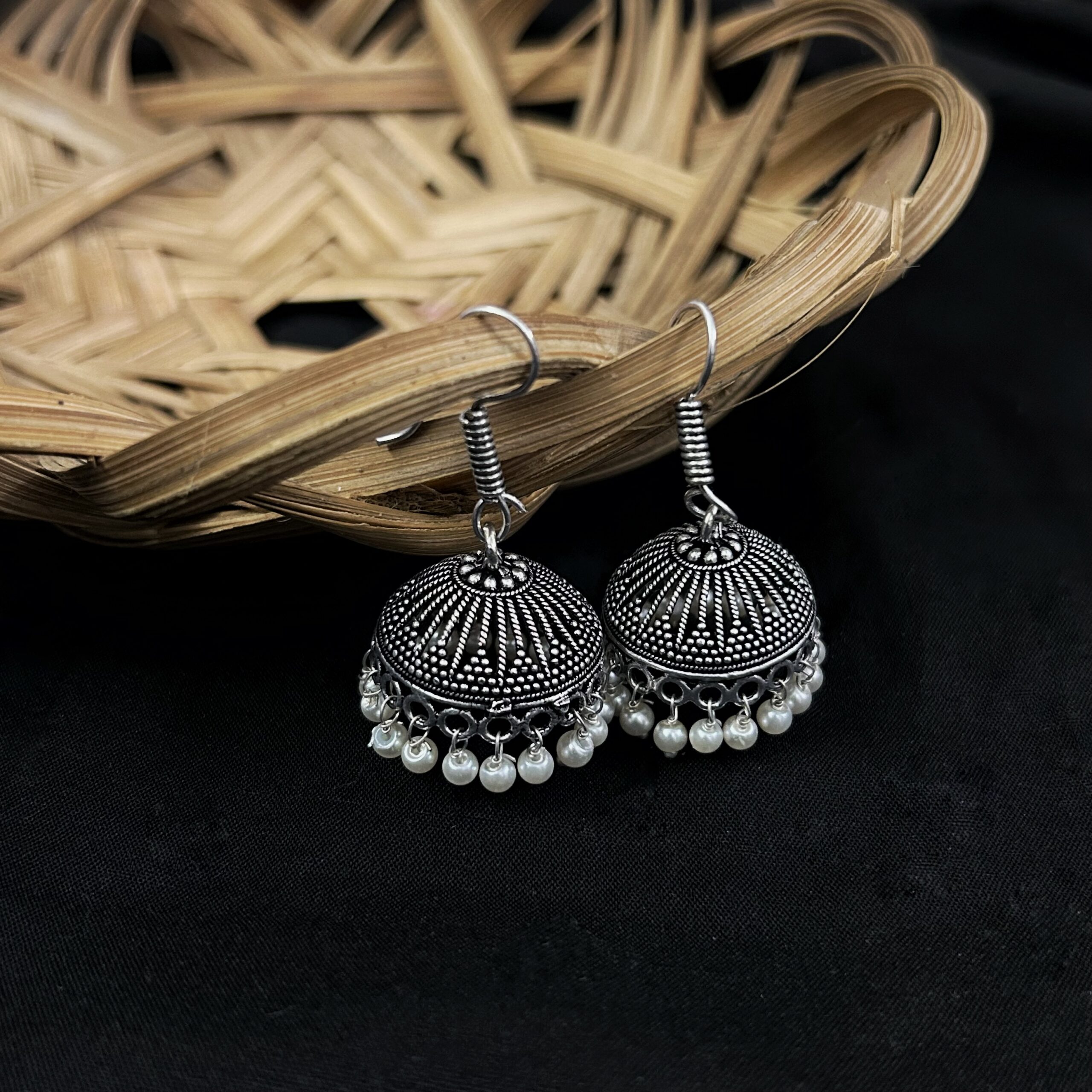 Daily wear Silver Jhumkas - Image 2